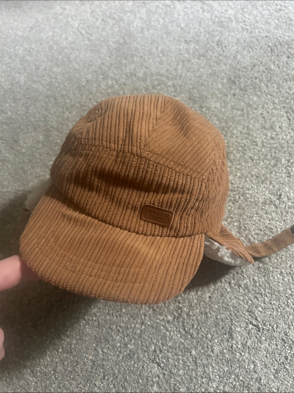 Dozer Baby Boy Corduroy Winter Cap with Ear Flaps - Rust Brown